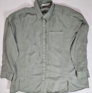 Vineyard Vines Shirt Womens 6‎ Olive Green Coastal Gorpcore Button Down (Flaw)